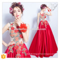 Hot Saller !!! Schicke lange rote Blumen elegante Partei-Abschlussball-Kleid-Frauen-Großverkauf formales rotes langes Abend-Kleid 2016